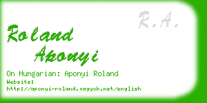 roland aponyi business card